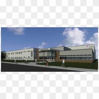 The Architect's Rendering Of The High School And Elementary - Commercial Building, HD Png Download