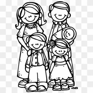 Melonheadz Lds Illustrating - Black And White Family Clip Art, HD Png Download