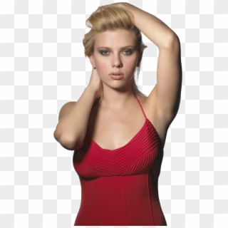 Download Scarlett Johansson Blonde Red Dress Transparent - Scarlett Johansson, HD Png Download
