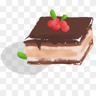 Cherry Chocolate Cake Png And Psd - Ilustrasi Kek, Transparent Png