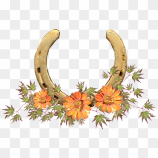 Horse Shoe, Flowers, Lucky, Symbol - Herradura Flores Png, Transparent Png