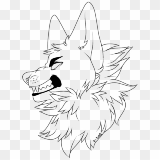 Line Art Whiskers - Angry Wolf Head Base, HD Png Download