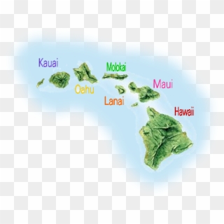 Hawaiian Islands Map - Hawaiian Islands, HD Png Download