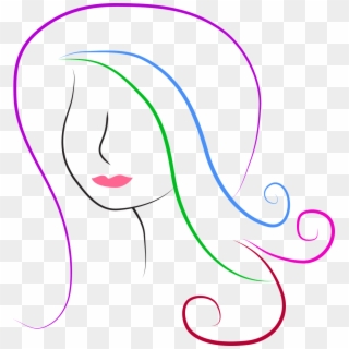 Silhouette Hair Woman Lady Png Image - Line Art, Transparent Png