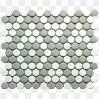 Gray & White Matte - Penny Round Diamond Pattern, HD Png Download