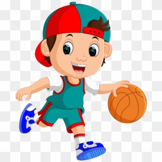 A Boy Playing Basketball Banner Black And White Library - Boy Playing Ball Clipart, HD Png Download