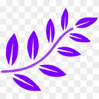 Leaf Transparent Purple - Olive Branch Clipart Black And White, HD Png Download