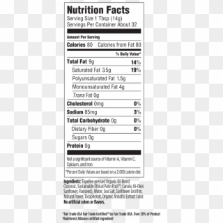 Butter Made From Plants - Fish Cakes Nutrition Label, HD Png Download