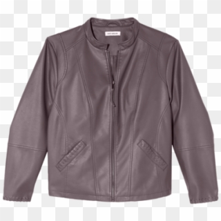 Tiber Faux Leather Jacket With Whip Stitch - Leather Jacket, HD Png Download