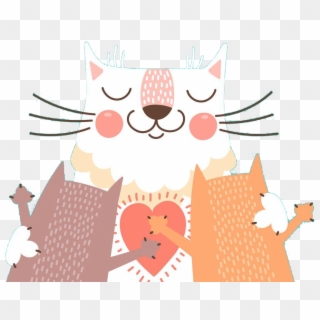 Cat Kitten Illustration Transprent Png Free Download - Feliz Dia Del Padre Gatos, Transparent Png
