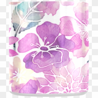 Pastel Watercolor Flower Pattern Classic Insulated - Fuchsia, HD Png Download