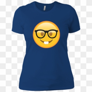 Nerd With Glasses Emoji Shirt Costume Birthday Party - T-shirt, HD Png Download