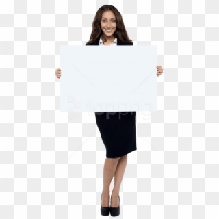 Free Png Download Girl Holding Banner Png Images Background - Women Holding A Banner, Transparent Png