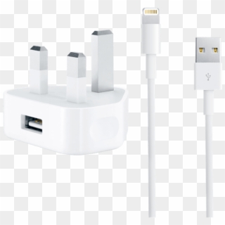 Genuine Apple Mains Charger & Lightning Cable Bundle - Apple Lightning Cable Png, Transparent Png