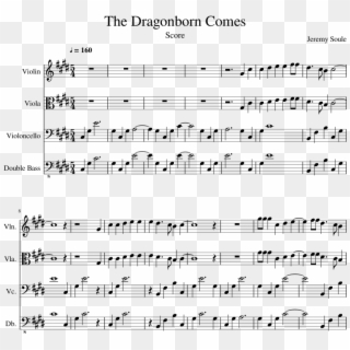 The Dragonborn Comes Sheet Music Composed By Jeremy - Mii Theme Song Flute, HD Png Download