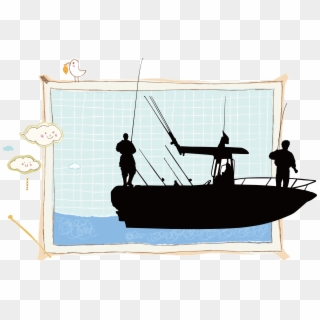 Jpg Free Download Cartoon Characters Transprent Png - Pescando En Barco Dibujo, Transparent Png