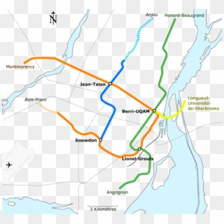 Metro Montreal Map Projects - Montreal Pink Line Map, HD Png Download
