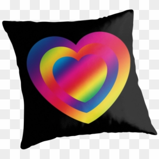 Pernă Emoji Rainbow Heart Eyes Rainbow Heart Emoji - Thin Blue Line Throw Pillows, HD Png Download