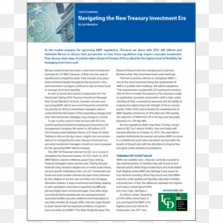 Com Navigating The New Treasury Investment Era, HD Png Download