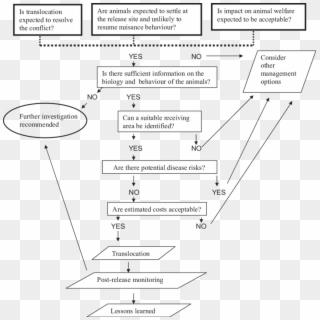Flow Chart For Evaluating The Use Of Translocation - Chart Of Human Wildlife Conflict, HD Png Download