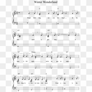Winter Wonderland Full Manuscript Color Chords Page - Winter Wonderland Song Notes With Letters, HD Png Download