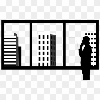 Office Building Silhouette Png - Looking Out The Window Png, Transparent Png
