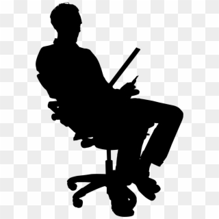 Sitting Man Silhouette - Person Sitting In Chair Transparent, HD Png Download