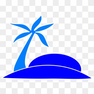 Palm Tree Fronds Island - Beach Icon In Blue, HD Png Download