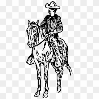 Gaucho Person Man Cowboy Horse Png Image - Cowboy Horse Clipart Black And White, Transparent Png