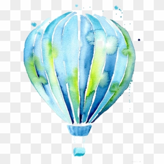 Hot Air Balloon Drawing Watercolor Painting Illustration - Hot Air Balloon Watercolour, HD Png Download