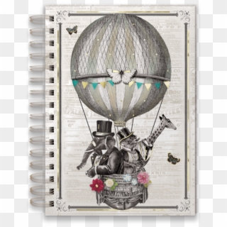 Airballoon Animals With Gold Foil Accents Spiral Journal - Punch Studio, HD Png Download