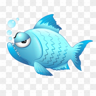 Fish Cartoon Png Transparent Background - Grumpy Fish Clipart, Png Download