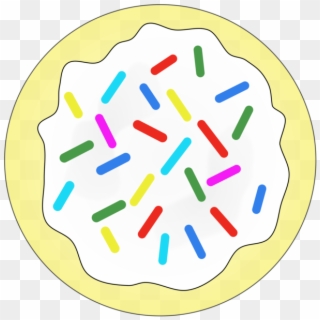 Frosting & Icing Donuts Sugar Cookie Biscuits Sprinkles - Sugar Cookie Cookie Clipart, HD Png Download