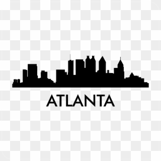 Atlanta City Skyline - Atlanta Skyline Black And White, HD Png Download
