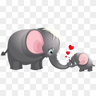 Mom And Baby Elephant Clipart, HD Png Download