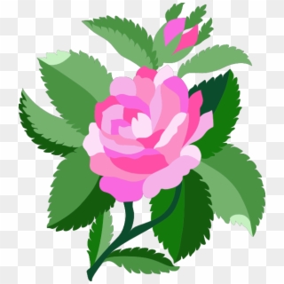 Flowers Vectors Clipart Rose - Pink Animated Rose, HD Png Download