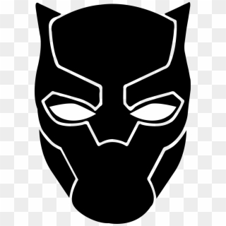 Avengers Clipart Black And White - Black Panther Face Drawing, HD Png Download