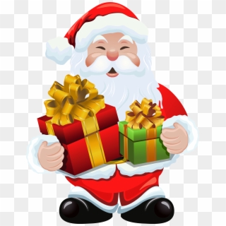 Santa Claus With Gifts Png Clipart Image - Santa Claus With Gifts Png, Transparent Png