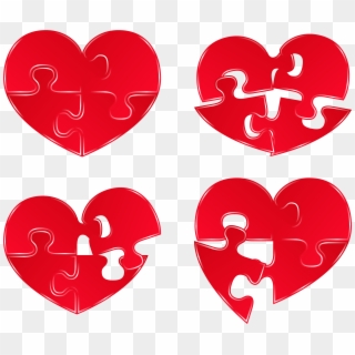 Puzzle Hearts Png Clipart Picture - Heart Puzzle Png, Transparent Png