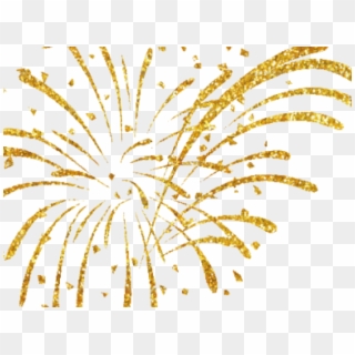 Golden Clipart Firework - New Year Fireworks Png, Transparent Png