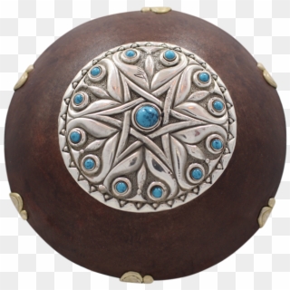 Turquoise Star & Flower - Shield, HD Png Download