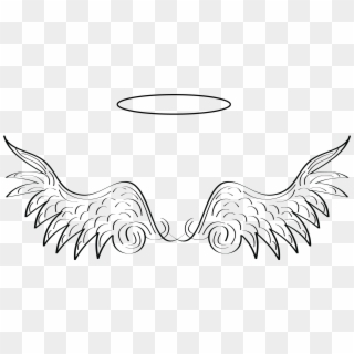 Angel Wings Clip Art, White Angel Wings, Halo Tattoo, - Drawn Angel Wings Png, Transparent Png