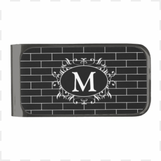 Elegant Black & White Brick Pattern With Monogram Money - Ave Maria University, HD Png Download