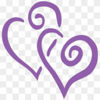 Hearts Double Purple Love Couple - Hearts Clip Art, HD Png Download