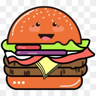 Cartoon Gourmet Cute Burger Png And Vector Image - Vector Graphics, Transparent Png