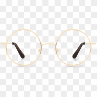 Front View Of Pedro Gold Round Glasses Made From Gold - Ivory, HD Png Download