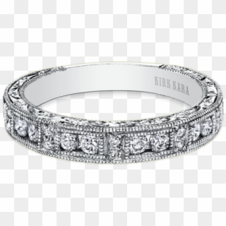 Charlotte 18k White Gold Ladies Wedding Band Thumb - Engagement Ring, HD Png Download