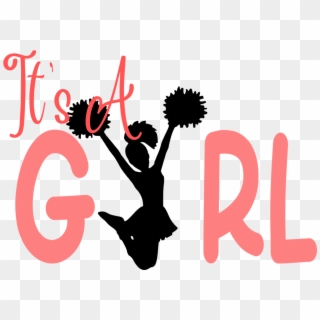 Its A Girl Cheerleader Gender Reveal Svg Graphic By - Vinyl Cheerleader Decal, HD Png Download
