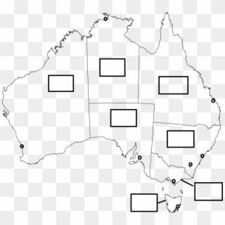 Blank Map Of Us Png - Blank Map Of Australia With States And Capital Cities, Transparent Png