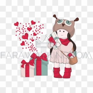 Christmas Gifts Tilda Doll New Year Vector Illustration - Illustration, HD Png Download
